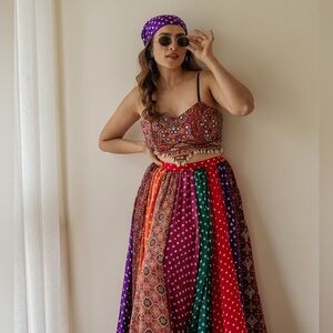 Multicolor Bohemian Maxi Skirt